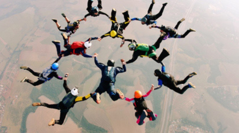 a-close-look-at-a-trustees-duties group of people skydiving